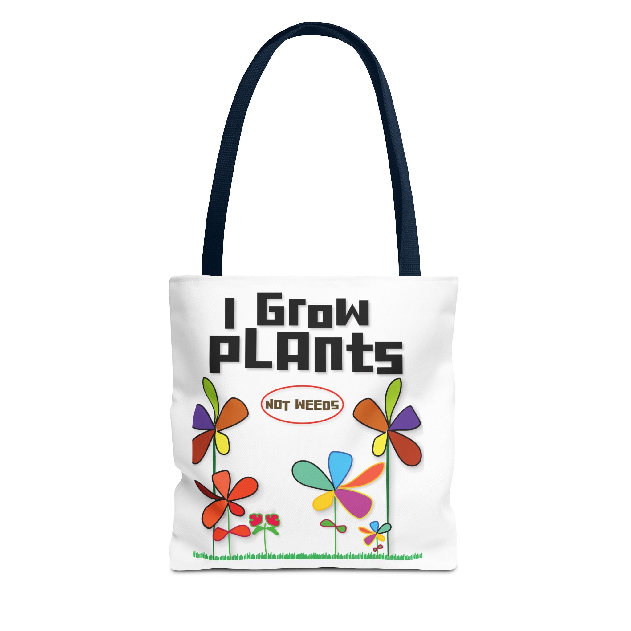 I Grow Plants Not Weeds Tote Bag – Colorful Floral Gardening Tote