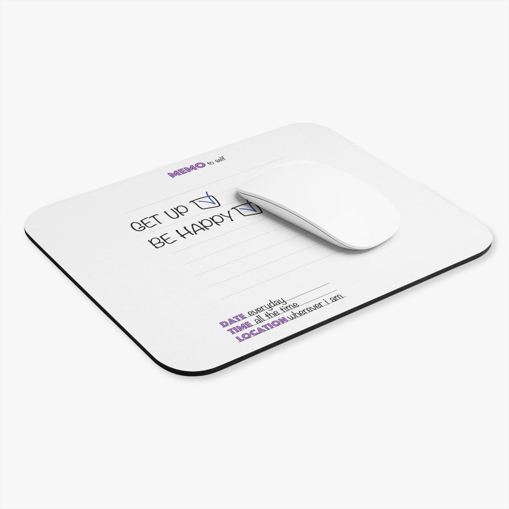 Mouse Pad — "Get Up, Be Happy" Checklist Desk Mat