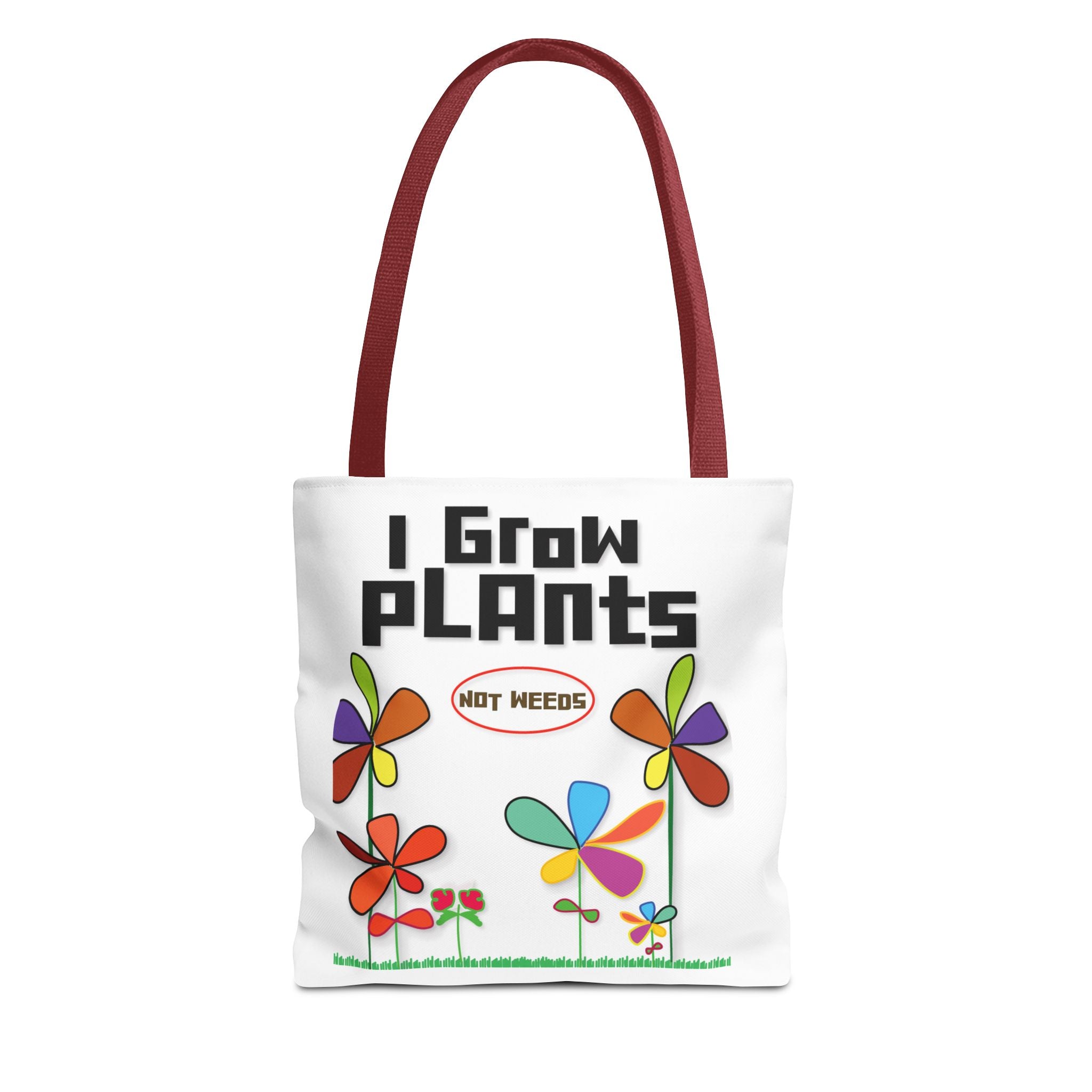 I Grow Plants Not Weeds Tote Bag – Colorful Floral Gardening Tote