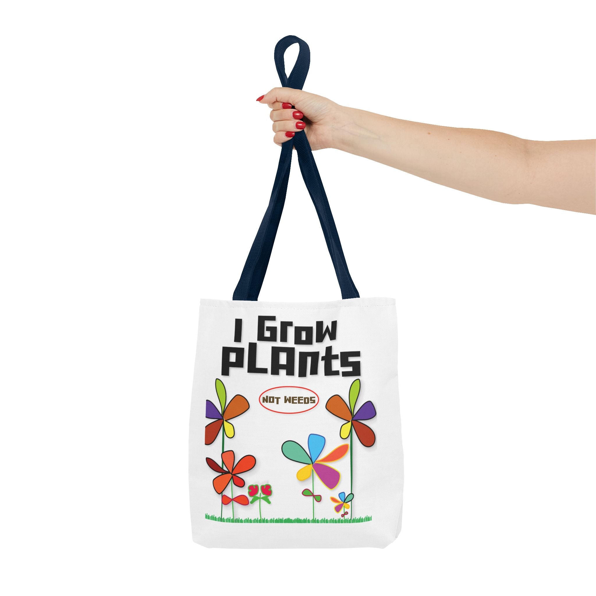 I Grow Plants Not Weeds Tote Bag – Colorful Floral Gardening Tote